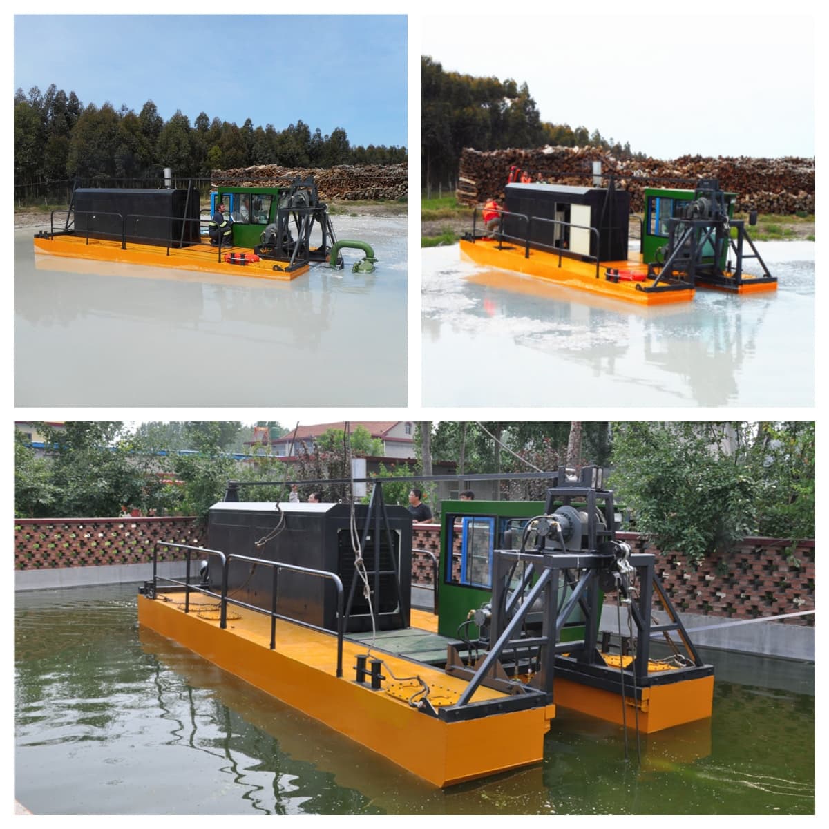 Hydraulic Propelled Auger Head Suction Dredger for River Lake Pond Dredging Hydraulic Propelled Auger Head Suction Dredger for River Lake Pond Dredging