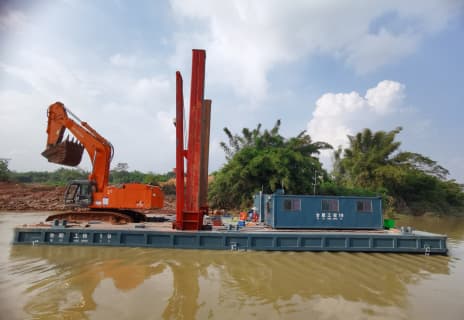 Plateforme de travail de pelle rétro