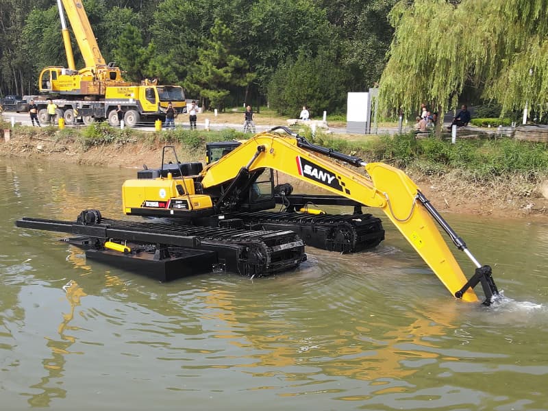 Excavatrice amphibie personnalisée pour applications de dragage en zones humides, marais et rivières